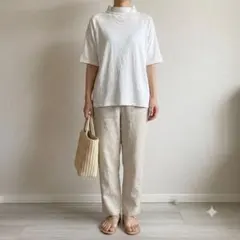 ⁠ビームスボーイ モックネック 半袖Tシャツ オフホワイト レディース 夏服