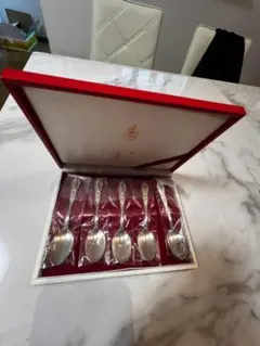 未使用級】田中貴金属 スターリングシルバー925 銀製スプーン 2本 箱付
