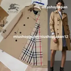本物上質●40サイズ　BURBERRY　バーバリー　トレンチコート　ミドル