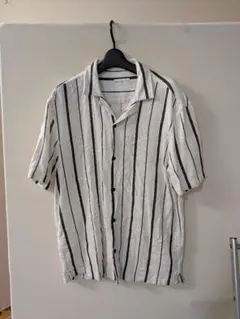 ZARA ストライプ柄 オープンカラー 半袖シャツのサムネイル
