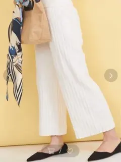 チーク　Cheek 針抜きリラックスパンツ　ホワイトのサムネイル