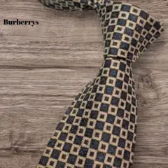美品 バーバリーズ ネクタイ シルク チェック柄 ホースロゴ スーツ