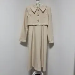 新品タグ付❁ DHOLIC ツイード ワンピース Aライン パール ベージュ