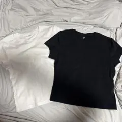 UNIQLO ミニTシャツ 2枚セット ホワイト ブラック Mのサムネイル