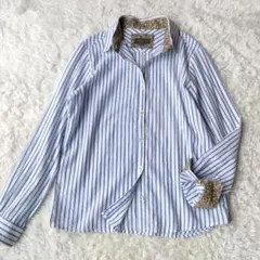 フィールドドリーム オンワード樫山 長袖シャツ ストライプ リバティ M 花柄