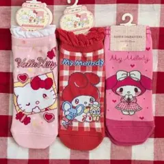 キティ マイメロ サンリオ 靴下セット ピンク系 レディース 23-25