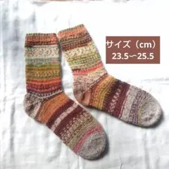 #256 Caramel　猪谷さんの靴下　オパール毛糸　手編み靴下