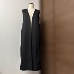 [美品]noa-ge ロングジレ　ベスト　ブラック