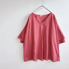 美品 エウルキューブ ゆったり ドロップショルダー カットソー フリル袖 タックのサムネイル