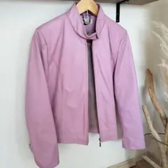 レザージャケット レディース ピンク 韓国 革 ジャンパー アウター　革ジャン