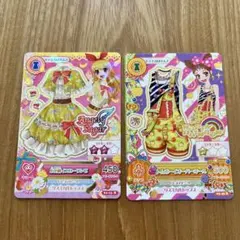 アイカツ カード 小花柄イエローワンピ トムボーイオーバーオール