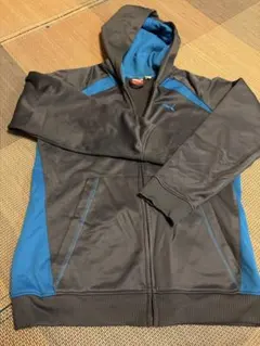 お値下げ！PUMA フード付きジャケット グレー/ブルーMサイズ
