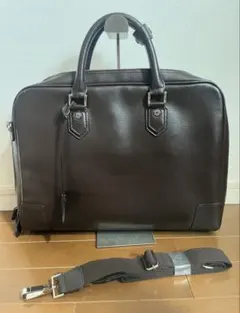 美品　タケオキクチ 2way シボ革　ビジネスバッグ　ブラウン A4 レザーのサムネイル