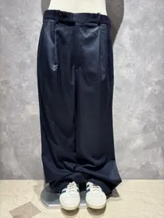 【送料無料】 USA 古着 スラックス パンツ ツータック ネイビー