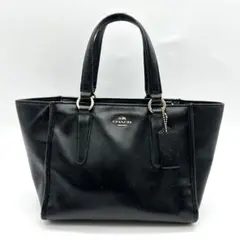 COACH コーチ ハンドバッグ ブラック レザー シンプル 本革
