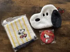 スヌーピー3点セット☆新品未使用☆ミニタオル·ミラー·ポーチ