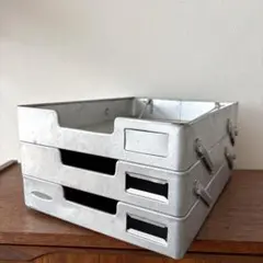 古い蓋つきアルミストッカー コンテナ アルミ容器 レトロ 古道具