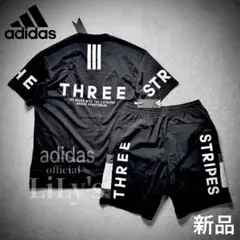adidas上下セットアップ　Ｍサイズ　ブラック　黒　25新作　ルーズフィット