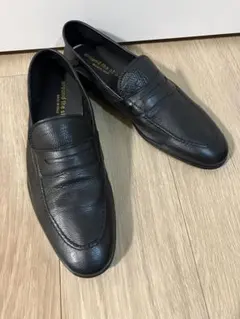 around the shoes コインローファー レザー ブラック イタリア製