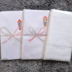 粗品タオル フェイスタオル(のし付き2枚＋シンプル1枚)3枚セット