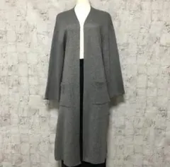 PLST プラステ Wフェイスニット ロング丈トッパーカーディガン M