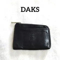 ダックス　コインケース　小銭入れ　本革　黒　ロゴエンボス　型押し　ミニ財布