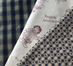 カントリー生地セット（チェック・ラガディ・ハート）