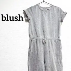 【S】 blush ハート柄 グレー オールインワン サロペット 半袖