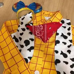 ディズニー ウッディ風 シャツ&ベスト&バンダナ&カチューシャ