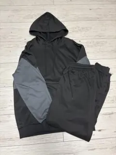 ジャージ上下セット Lサイズ 黒/グレー スウェット