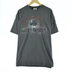 古着 ハーレーダビッドソン Harley-Davidson ドクロ柄 Tシャツ