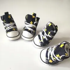 星柄デニム小型犬用ハイカットスニーカー Mサイズ