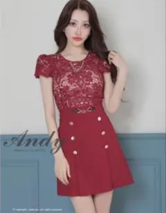 Andy ワインレッド ミニキャバドレス S