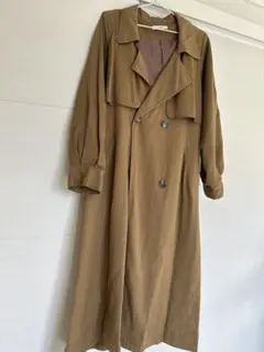 ブラウン ダブルブレスト ロングコート