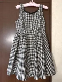 evelyn ギンガムチェック ジャンパースカート リボン付き