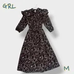 ＊GRL＊ Mサイズ ワンピース 長袖 フラワープリント