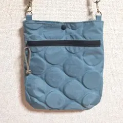 ハンドメイド撥水ナイロンサコッシュ　ショルダーバック　アクアマリン