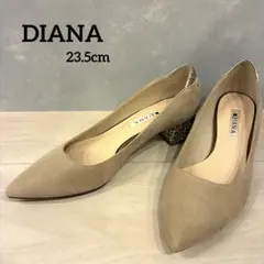 美品✨ダイアナ パンプス スエード ベージュ ポインテッド グリッター 23.5