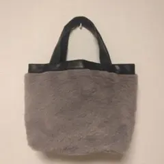 グレー ファー ミニハンドバッグ