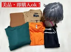 即日発送　フルセット　椎名ニキ　コスプレ　秋冬私服　エプロン　あんスタ　ウィッグ