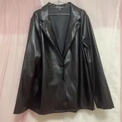 SHEIN フェイクレザージャケット　黒　XXLのサムネイル