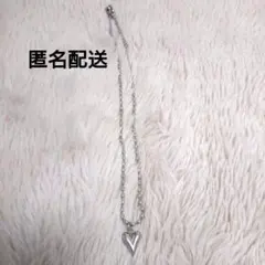 【美品】 ハート型ペンダントネックレス シルバー 【匿名配送】