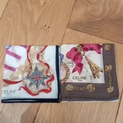 CELINE エッフェル塔 リボン ハンカチ 2枚セット