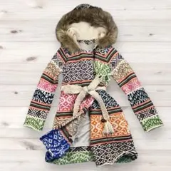 【極美品/36】グレースコンチネンタル 総柄 ニットコート ラクーンファー