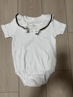値下げ　コトリ　フリル付きホワイトロンパース 80cm