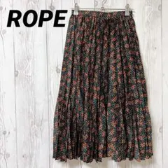 【ROPE】ロペ　プリーツスカート　総柄　後部ゴムウエスト　36のサムネイル