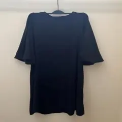 여성 블랙 플레어 슬리브 탑스