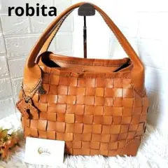 【美品】ロビタrobita トートバッグ ボックス型 ハンドバッグ 大容量 A4