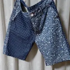 水玉・ペイズリー柄ショートパンツ L