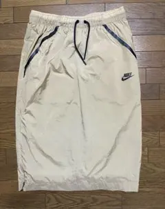 NIKE ナイキ スポーツ スカート M ベージュ サイドジップ メッシュ切替